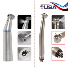 LED E-generator Dental High Low Speed Handpiece Push Button Contra Angle E-type