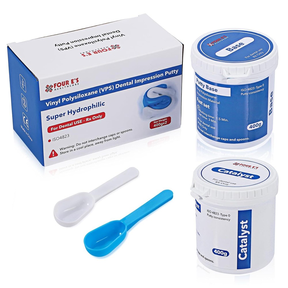 Dental Impression Putty Fast Set 800g VPS Putty (400g Base & 400g Catalyst) New