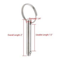4 Pcs Quick Release Pin, Diameter 1/4″, Usable Length 1-1/2″, Overall Length …