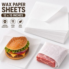 12×15 Dry Wax Paper Sheets, Sandwich, Deli, Grease Resistant 600/pack