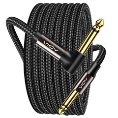 Guitar Cable 15 ft/5 M, Instrument Right Angle Cables, 6.35 mm (1/4) TS Unbal…