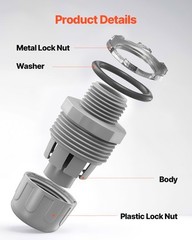 VEVOR 1/2 in 100 pcs Liquid Tight Connector Non-Metallic Conduit Fitting