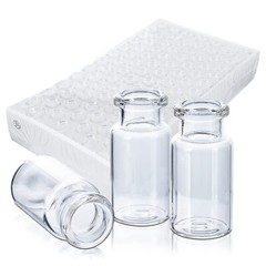 100pcs 10ml Vials Glass Clear with Plastic-Aluminum Caps and Rubber Stoppers USA