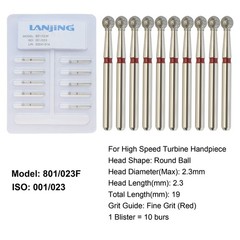 Dental Round Diamond Bur Long Surgical Diamond Bur FG High Speed Coarse Fine 801