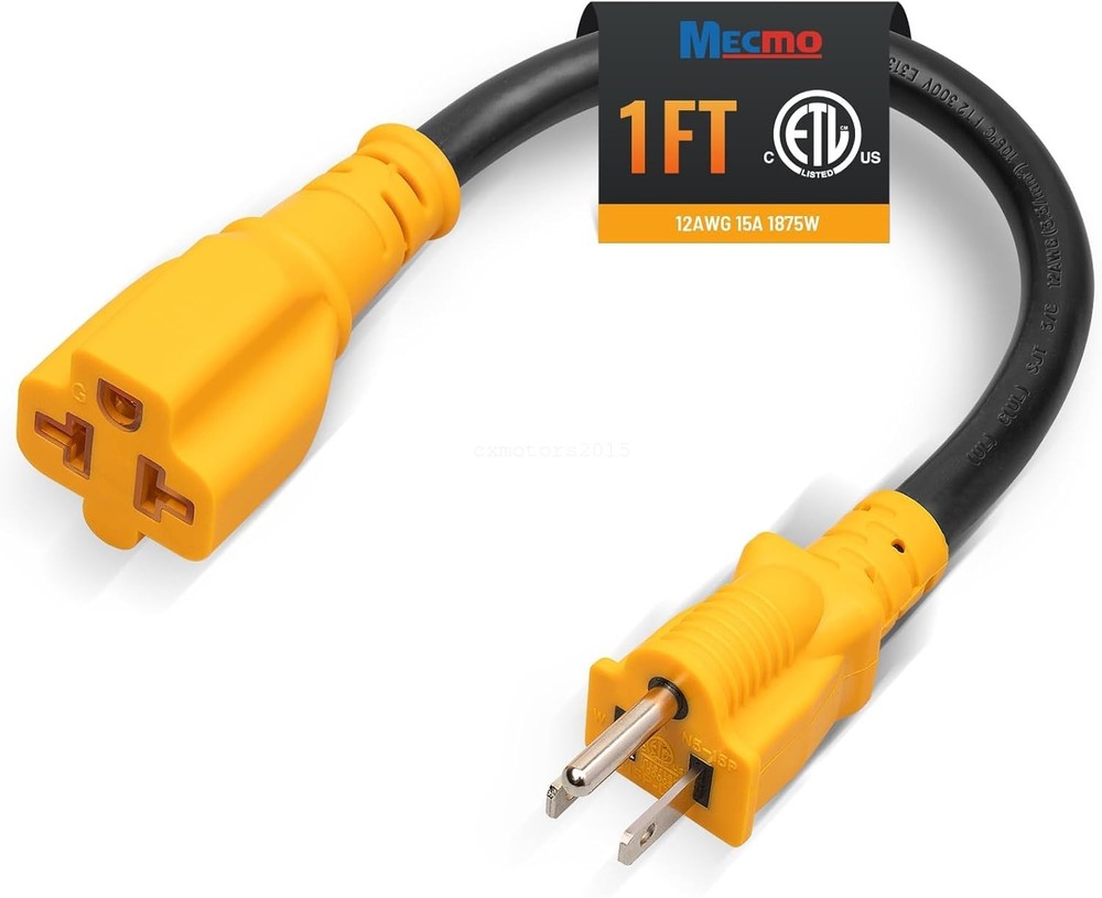 NEMA 15A to 20A Adapter Cable 5-15P to 5-15/20R 6-15/20R AC Power Converter ETL