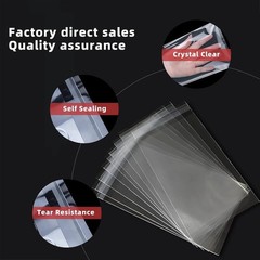 100 Pcs 10″x14″ Clear Self-Sealing Cellophane Bags for Packaging T-Shirt Clothes