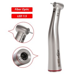 Dental 1:5 LED Contra Angle Handpiece Fiber Optic high speed Electric light USA