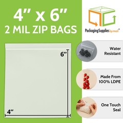 Clear Reclosable Plastic Bags White Block 4″ x 6″ 2 Mil Top Seal Bag 1000 Pcs