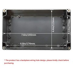Black ABS Plastic Electrical Power Junction Project Box 7.87×4.72×2.95 Inch
