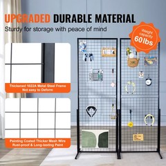 VEVOR 2′ x 5.6′ Grid Wall Panels Tower 2 Packs Wire Gridwall Display Racks