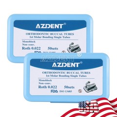 AZDENT Dental Ortho Non-Conv 1st Molar Bondable Monoblock Roth 0.022 Buccal Tube
