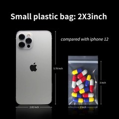 Small Plastic Bags 2×3, 400pcs, Transparent Small Plastic Bags for Pills, Cl…
