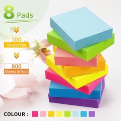 Sticky Notes 1.5×2 Inch, Bright Colors, 8 Pads, 100 Sheets/Pad, 800 Sheets Total