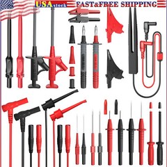 25PCS Silicone Multimeter Test Leads Kit with Replaceable Wire Piercing Probes
