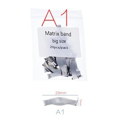 20 Pcs/Pack Dental Metal Saddle Contoured Matrices Matrix Band/Springclip 6 Size