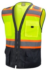 Surveyor Black/ Yellow Two Tones Safety Vest, ANSI/ ISEA Photo ID Pocket (802)