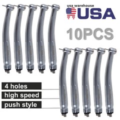 10 packs USA Dental High Speed Handpiece Push Standard Head 4Holes Turbine