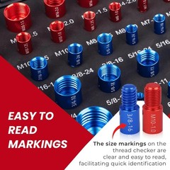 High-Quality Thread Checker Kit with Foam Storage for Standard and Metric Sizes