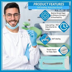Self Seal Sterilization Pouches – Autoclave Sterilizer Bags 3.5×10 Tattoo