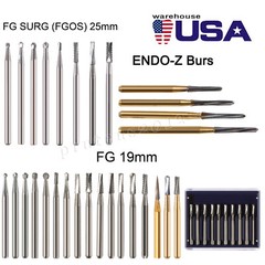 USA Dental Carbide Burs FG Round 19mm/Surgical Burs 25mm 40 Types For High Speed