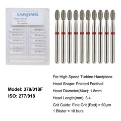Dental Diamond Burs FG Round End Taper Football Bur Coarse Fine High Speed 856