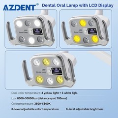 Dental 6 LED Lamp Oral Light Lamp For Unit Chair with LCD Display 3Yellow+3White