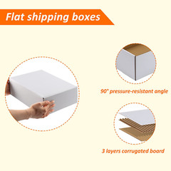 Shipping Boxes Sizes Inches Set 20,25,50 White Corrugated Cardboard Box Light