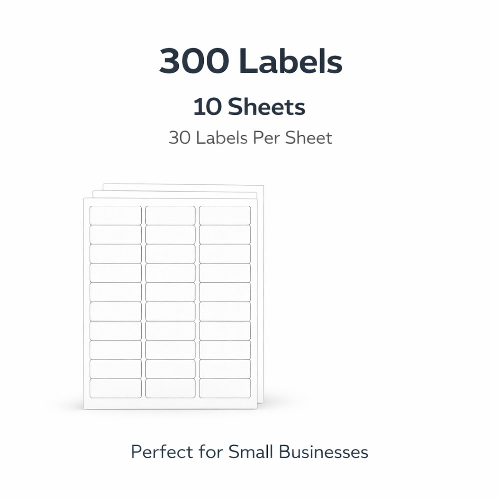 Address Labels 1×2-5/8 White Laser Printer 30 Per Sheet 5160 Compatible