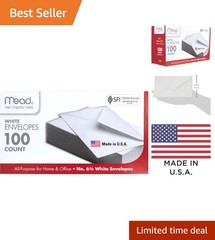 Meadwestvaco 100 Count White Gummed Security Envelopes, 6 3/4″ for Business Use