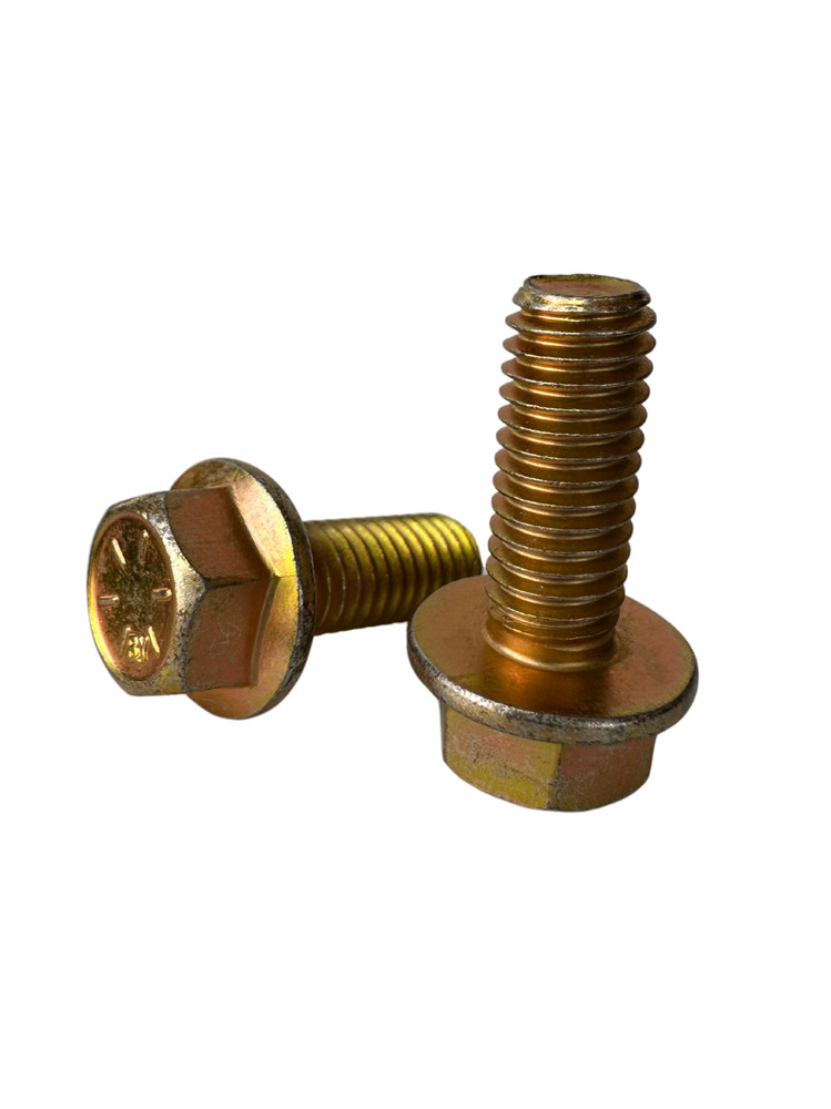 (100 Pcs) 5/16″-18×1″ Grade 8 Hex Flange Bolt (FT) Zinc Yellow Trivalent