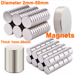 Diameter 2mm-50mm Very Strong Rare Earth Ndfeb Round Cylinder Neodymium Magnets