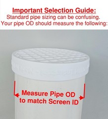 New All Plastic PVC Pipe Mesh Vent Cap, Various Sizes, Fits on Outside of Pipe