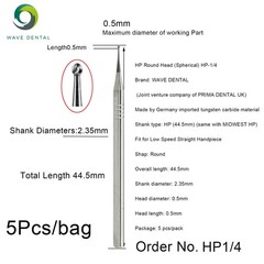 10Pcs US WAVE Dental Bur Round Latch RA/FG 1.6mm/HP Surgical Burs Low/High Speed