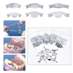 Dental Saddle Contoured Metal Matrices Matrix Band/Springclip 20Pcs/Pack
