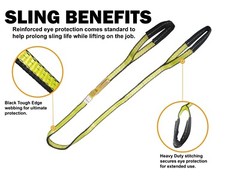 2″ x 2 ft Web Lifting Sling Tow Strap 2-ply Eye & Eye Tagged Rated (2 Pack)