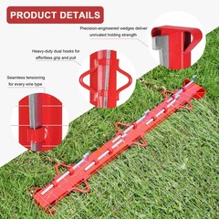 4ft Woven Wire Fence Stretcher Bar with 5 Wedges, HeavyDuty Carbon Steel Fenc…