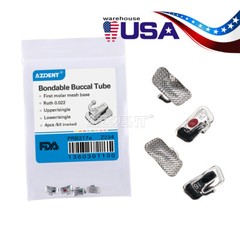 40Pcs AZDENT Dental Orthodontic 1st Molar Buccal Tube Bondable Non-conv Roth.022