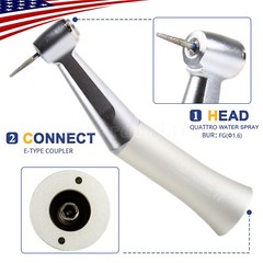 Dental Push Button Low Speed Contra Angle Handpiece E-type Fit FG 1.6mm Burs