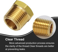1/2 Inch NPT Male to 1/8 Inch NPT Female Reducing Brass Bushing Adapter – 2 Pack