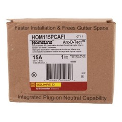 NEW LOT OF 10 Square D HOM115PCAFI Plug-On Neutral 15 Amp 1 Pole circuit breaker