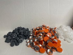 1000 Lot 20mm Flip Top Aluminum Crimp Caps for Vials Matte Orange Seals