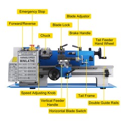 Metal Lathe Milling Machine SturdyInfinitely Variable Speeds High Accuracy US