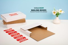9x6x1.3 inch Shipping Boxes, Easy-Fold Multi-Depth DVD Mailer Box with Fragil…