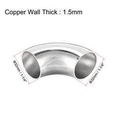 Stainless Steel Pipe Fitting 90 Degree Elbow Butt-Weld 1-1/4″ OD 1.5mm 4pcs