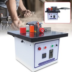 110V 1200W Portable Edge Bander Machine Double Side Gluing Wood Banding Machine