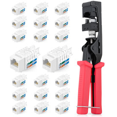 Everest 45Term – 45° Angled Speed Termination Keystone Tool Set – with 20-Pack o