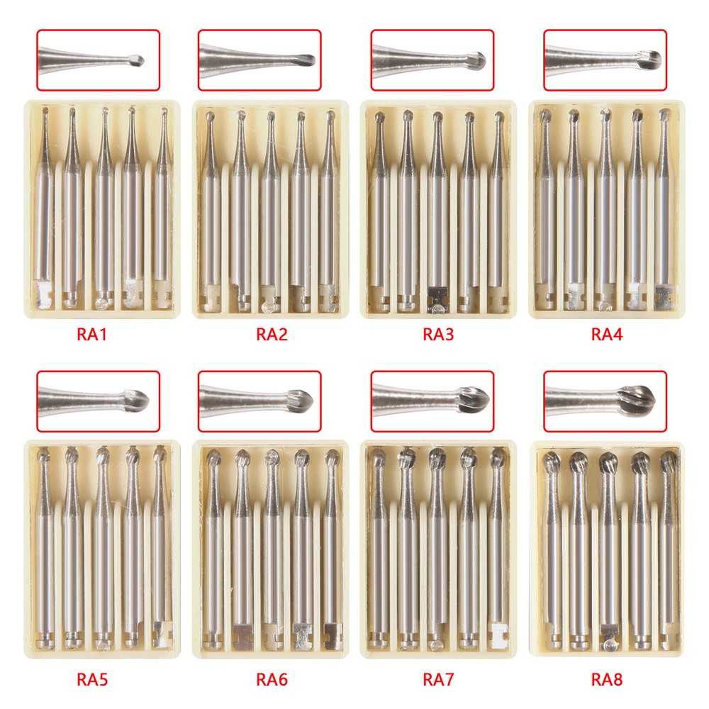 Dental Round Latch Carbide Bur RA 1 2 3 4 5 6 7 8 Midwest For Slow Speed SQ