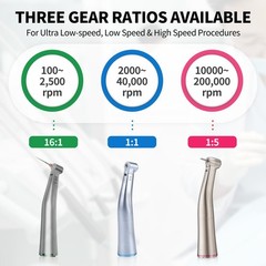 NSK Style Dental Brushless LED Micro Motor /1:5 Increasing LED Contra Angle US