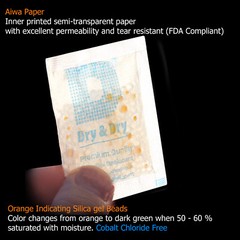 5 gram X 60 Packets “Dry & Dry” Food Grade Orange Indicating Silica Gel Packets