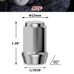 20Pc 1/2-20×35 Ford Lug Nut Chrome 19mm Hex Fit F150 F100 Explorer Edge